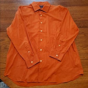 Men’s Croft&Barrow Fitted Orange Long Sleeve Dress Shirt Size XXL